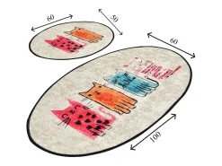 Outlet Alfombra de baño Set (2 piezas) Baby Cats Multicolor