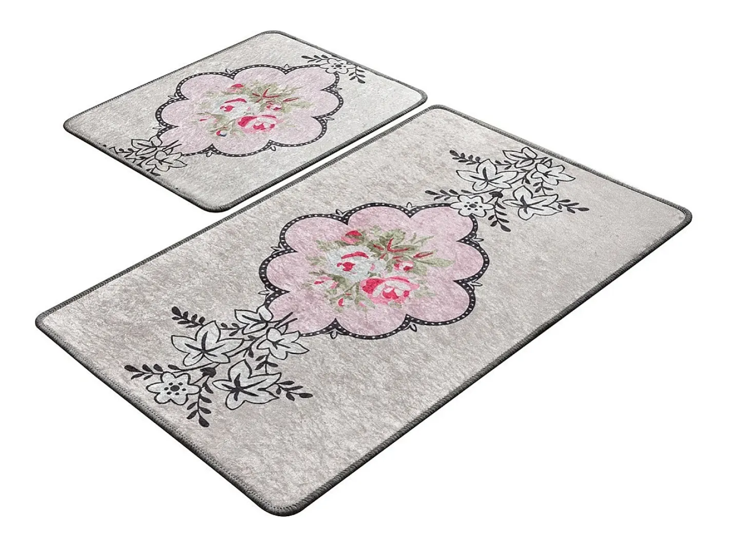 Alfombra de baño Set (2 piezas) Rosas Multicolor