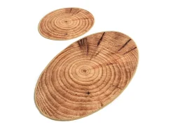 Alfombra de baño Set (2 piezas) Wood DJT Multicolor Clearance