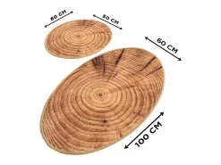 Alfombra de baño Set (2 piezas) Wood DJT Multicolor Clearance