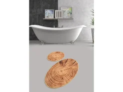 Alfombra de baño Set (2 piezas) Wood DJT Multicolor Clearance
