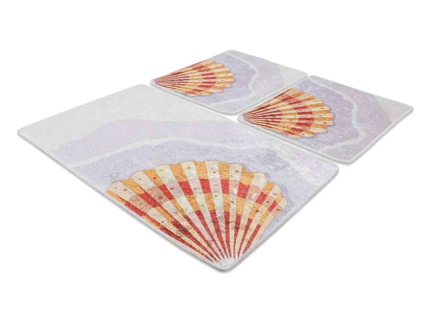Alfombra de baño Set (3 piezas) Concha Djt Multicolor Discount