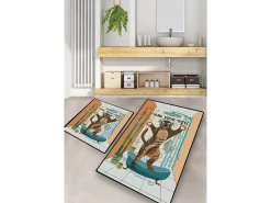Hot Alfombra de baño Set (2 piezas) Tame Your Tiger Multicolor
