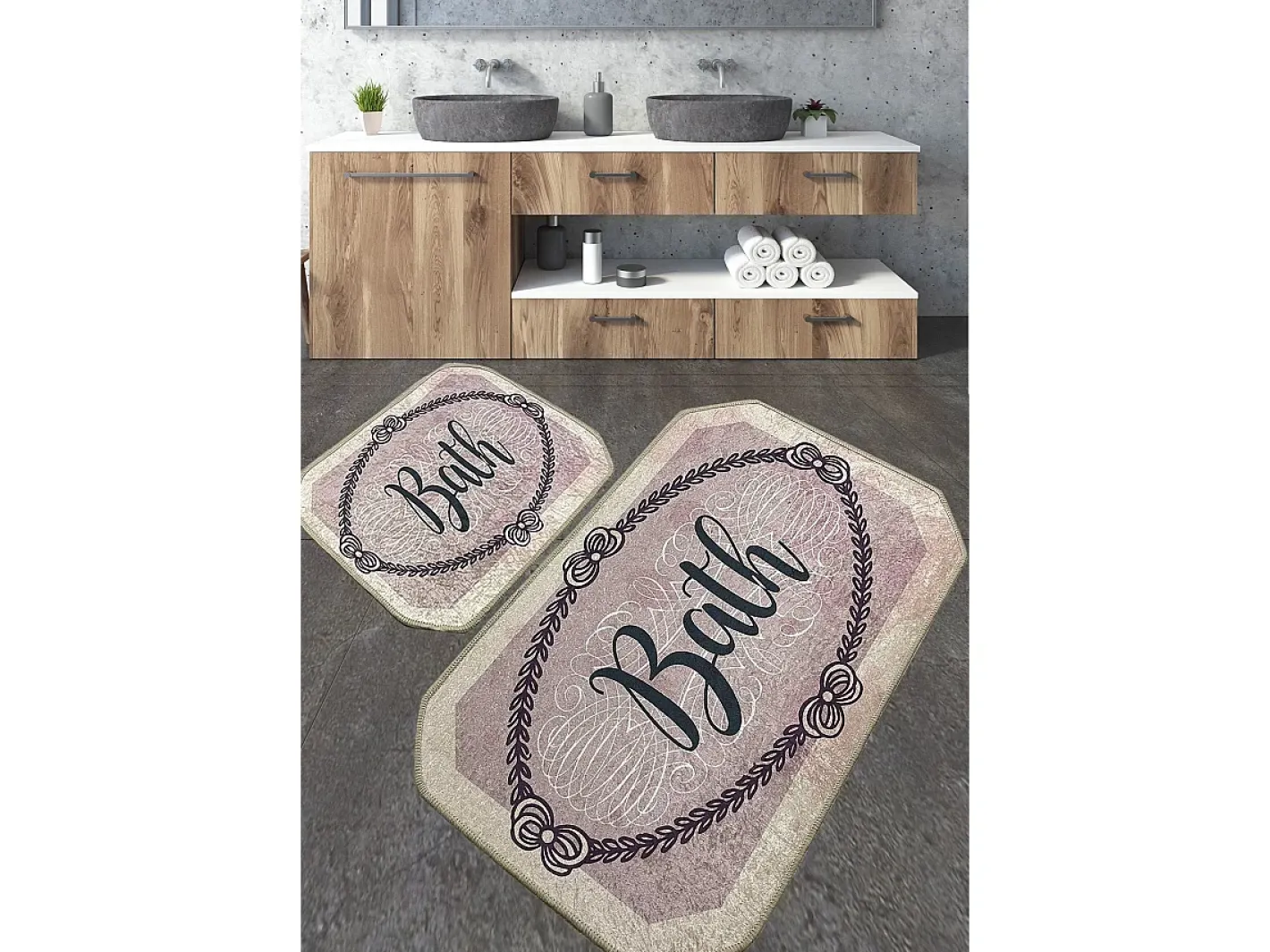 Alfombra de baño Set (2 piezas) Voten Multicolor New