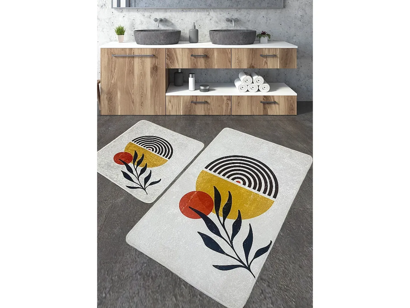 Discount Alfombra de baño Set (2 piezas) Le Soleil Multicolor