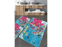 Alfombra de baño Set (3 piezas) Carta Multicolor