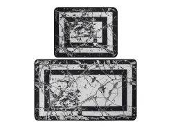 Alfombra De Baño|Ropa De Cama-Alfombra de baño Set (2 piezas) Marmor blanco negro Multicolor