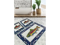 Alfombra de baño Set (2 piezas) Pescado Multicolor Best