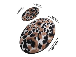 Clearance Alfombra de baño Set (2 piezas) Leopard DJT Multicolor