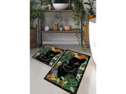 Alfombra de baño Set (2 piezas) Schwarz Multicolor Discount