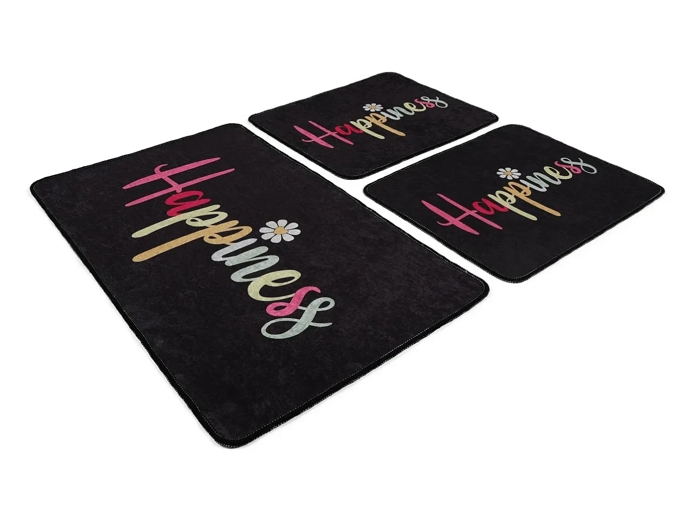 Alfombra De Baño|Ropa De Cama-Alfombra de baño Set (3 piezas) Happiness Djt Multicolor