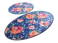 New Alfombra de baño Set (2 piezas) Flowers DJT Multicolor