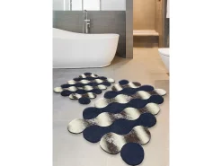 Alfombra De Baño|Ropa De Cama-Alfombra de baño Set (2 piezas) Circle beige oro azul oscuro Multicolor