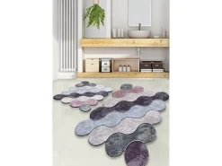 Alfombra de baño Set (2 piezas) Circle lila gris púrpura Multicolor
