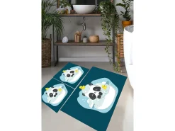 Alfombra de baño Set (3 piezas) Panda In The Water Multicolor