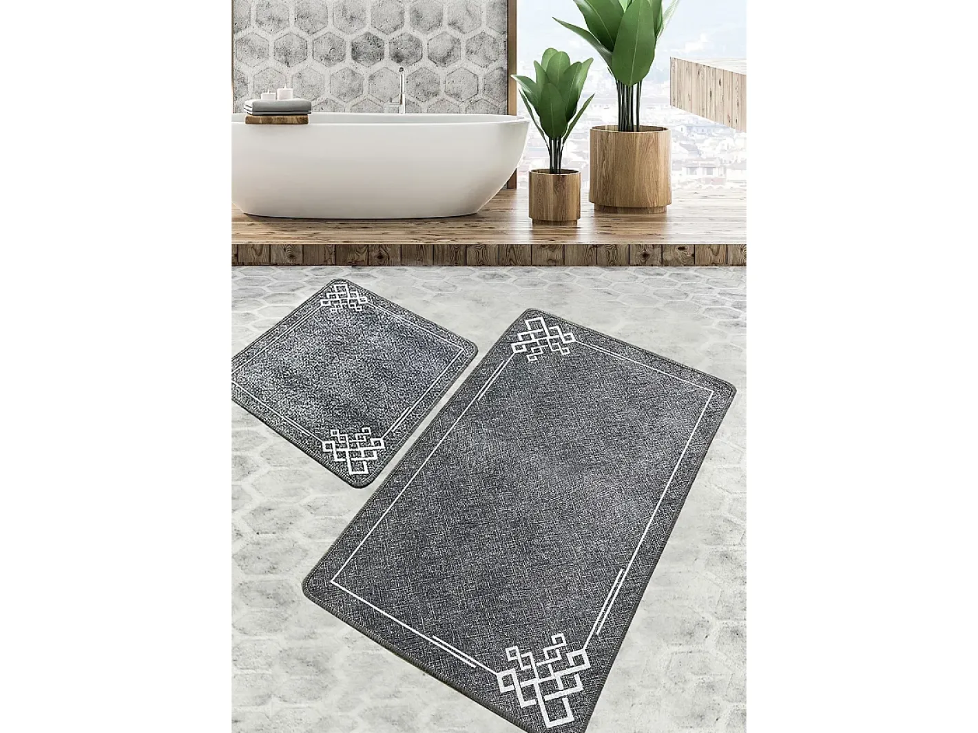 Discount Alfombra de baño Set (2 piezas) Olita Multicolor