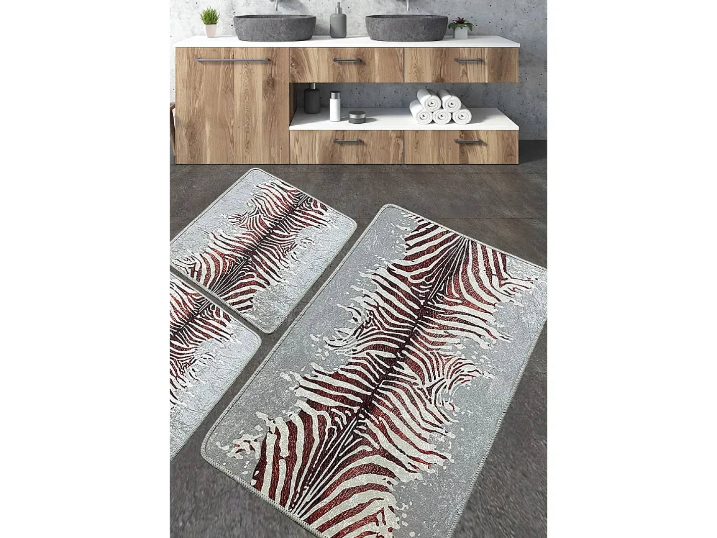 Alfombra De Baño|Ropa De Cama-Alfombra de baño Set (3 piezas) Sevra Multicolor