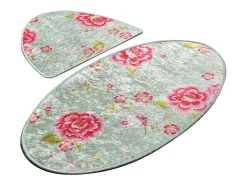 Online Alfombra de baño Set (2 piezas) Lara Oval Multicolor