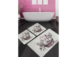 Alfombra de baño Set (3 piezas) Rose Basket Djt Multicolor