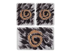 Sale Alfombra de baño Set (3 piezas) Dagger oro blanco negro Multicolor