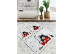 Alfombra De Baño|Ropa De Cama-Alfombra de baño Set (3 piezas) Dogs Shower Djt Multicolor
