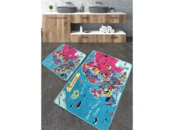 Alfombra de baño Set (2 piezas) Carta Multicolor Discount
