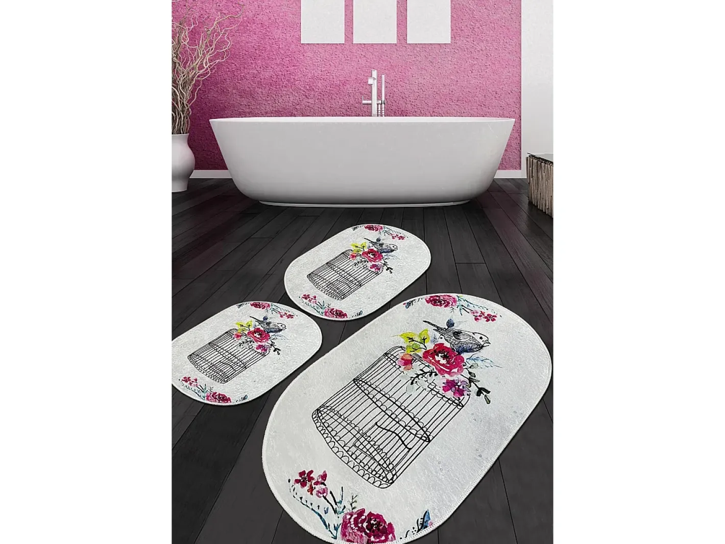 Best Alfombra de baño Set (3 piezas) Cage Djt Multicolor