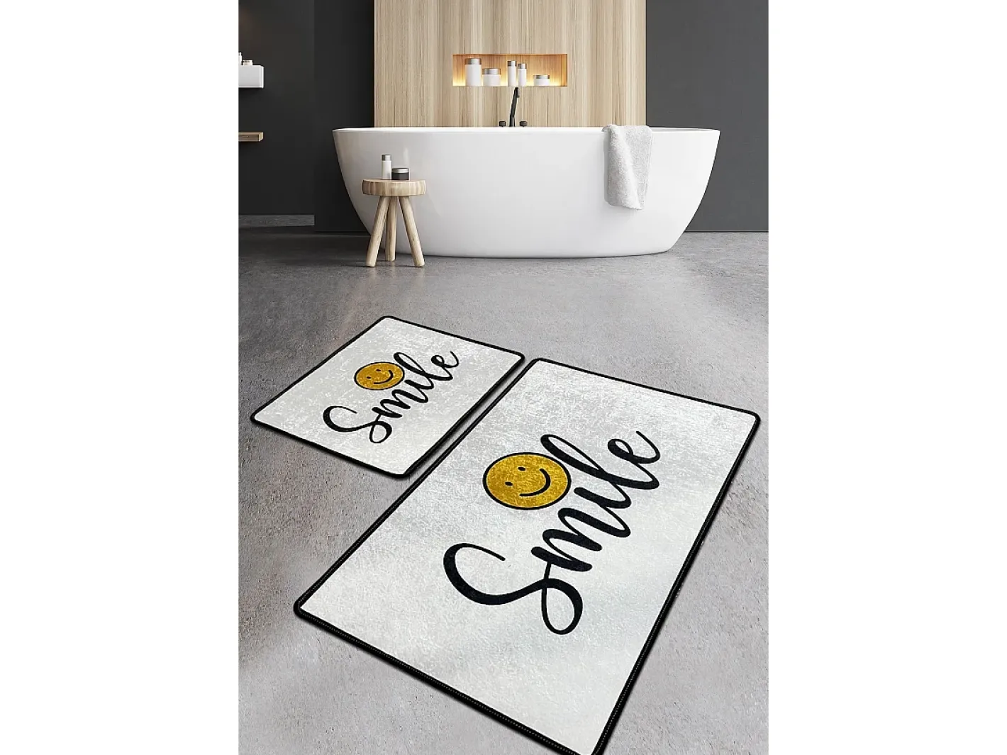 Alfombra De Baño|Ropa De Cama-Alfombra de baño Set (2 piezas) Smile Djt Multicolor