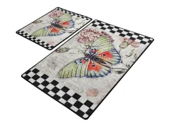 Hot Alfombra de baño Set (2 piezas) Mariposa Multicolor
