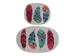 Alfombra De Baño|Ropa De Cama-Alfombra de baño Set (2 piezas) Feather DJT Multicolor
