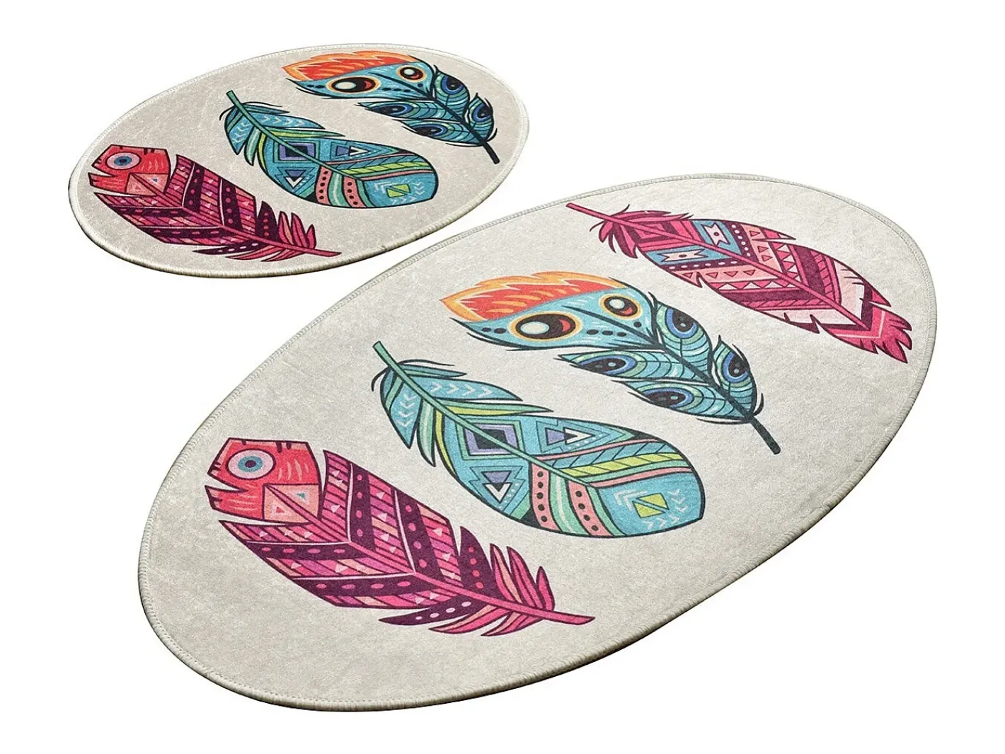 Alfombra De Baño|Ropa De Cama-Alfombra de baño Set (2 piezas) Feather DJT Multicolor
