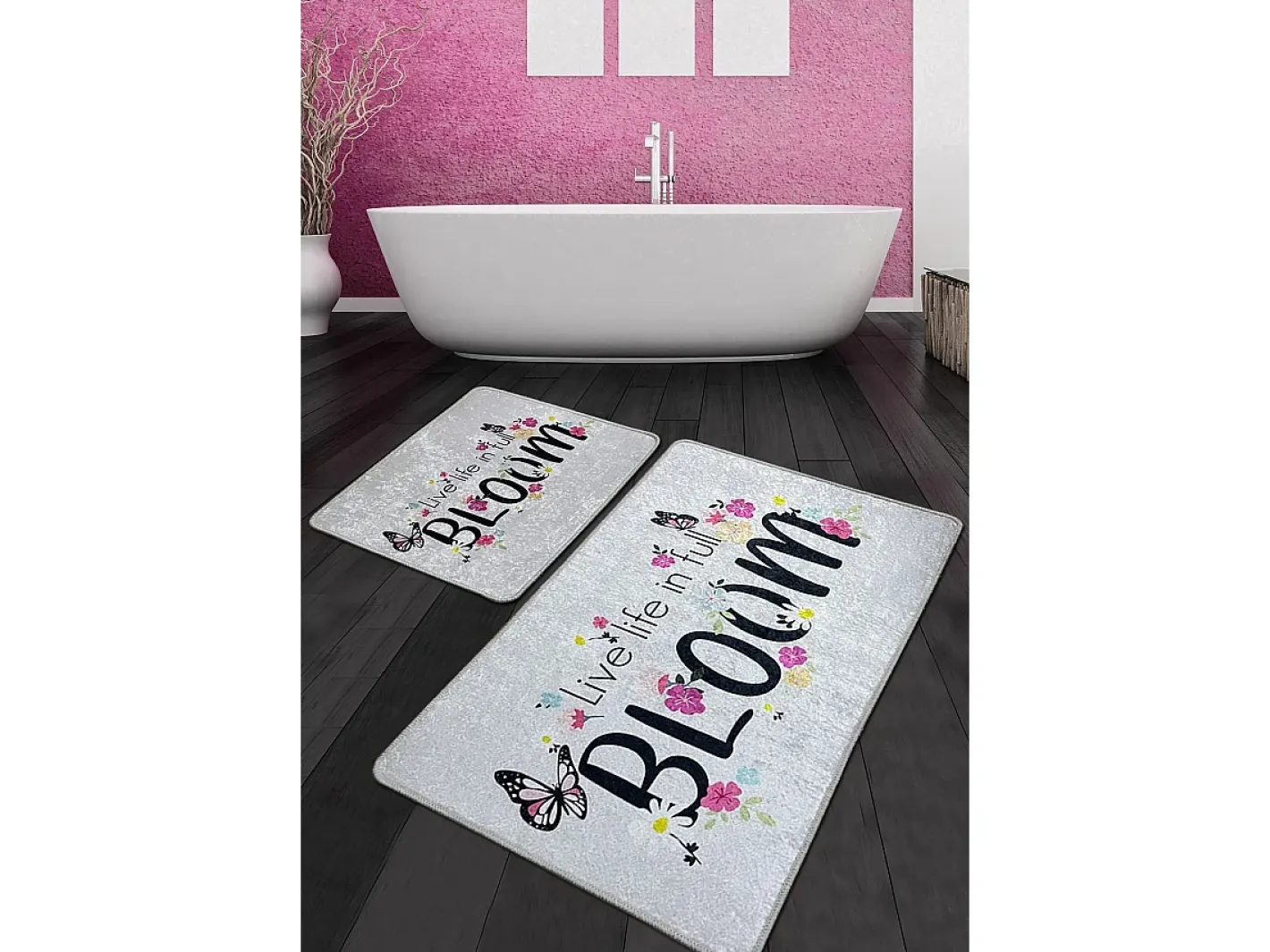 Alfombra De Baño|Ropa De Cama-Alfombra de baño Set (2 piezas) Bloom Djt Multicolor
