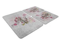 Alfombra De Baño|Ropa De Cama-Alfombra de baño Set (3 piezas) Songs Djt Multicolor