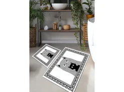 Sale Alfombra de baño Set (2 piezas) Mom Cat Multicolor