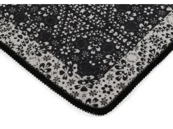 Alfombra De Baño|Ropa De Cama-Alfombra de baño Set (2 piezas) Paisley DJT antracita negro blanco Multicolor