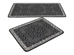 Alfombra De Baño|Ropa De Cama-Alfombra de baño Set (2 piezas) Paisley DJT antracita negro blanco Multicolor