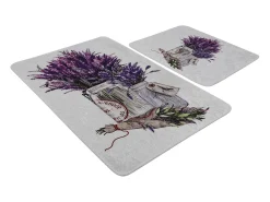 Alfombra De Baño|Ropa De Cama-Alfombra de baño Set (2 piezas) Purpura Multicolor