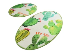 Alfombra de baño Set (2 piezas) Kaktüs DJT Multicolor Sale