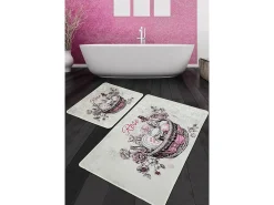 Alfombra de baño Set (2 piezas) Rose Basket Djt Multicolor New