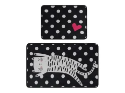 Alfombra De Baño|Ropa De Cama-Alfombra de baño Set (2 piezas) Spotted Cat Multicolor