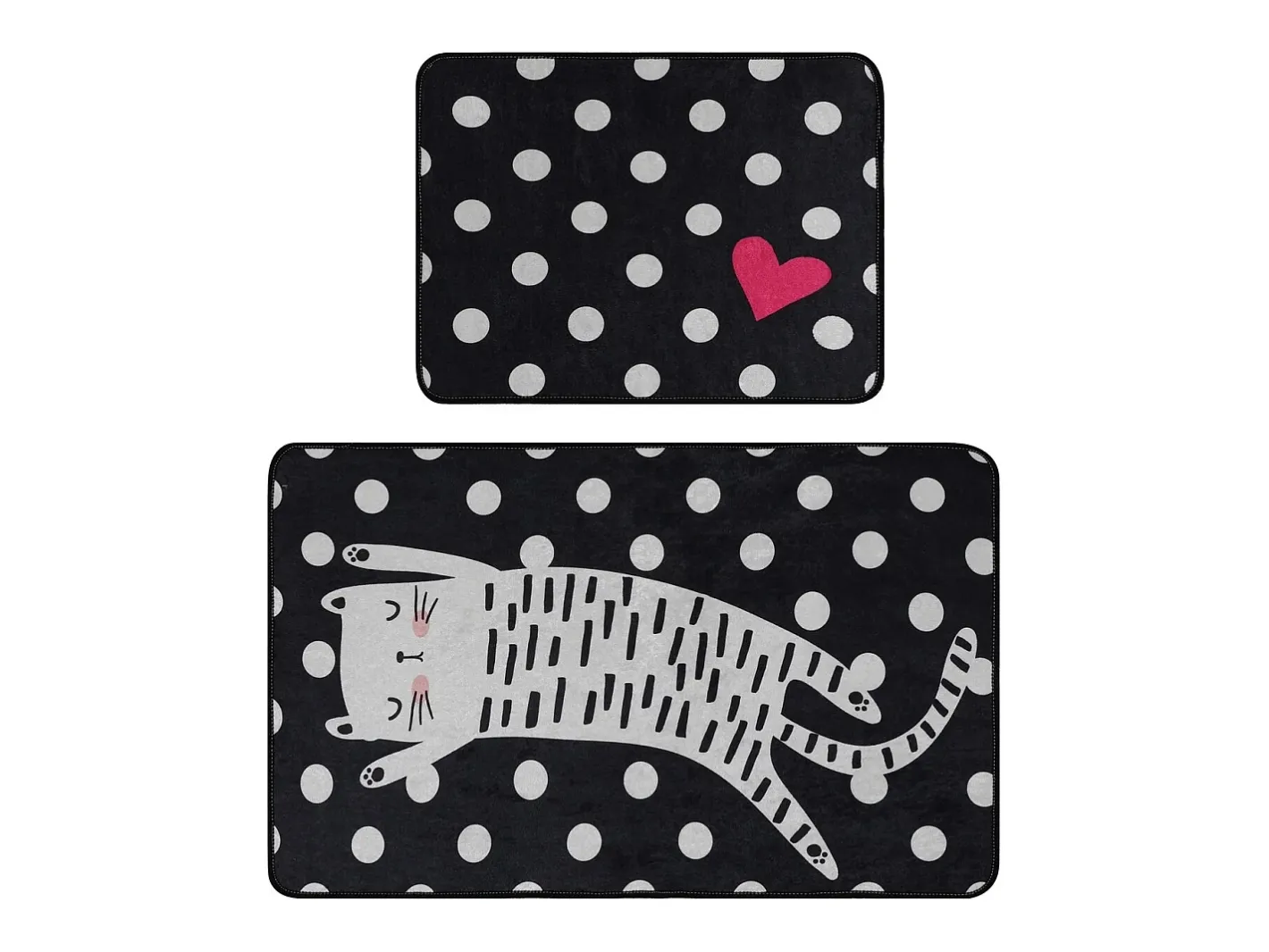 Alfombra De Baño|Ropa De Cama-Alfombra de baño Set (2 piezas) Spotted Cat Multicolor