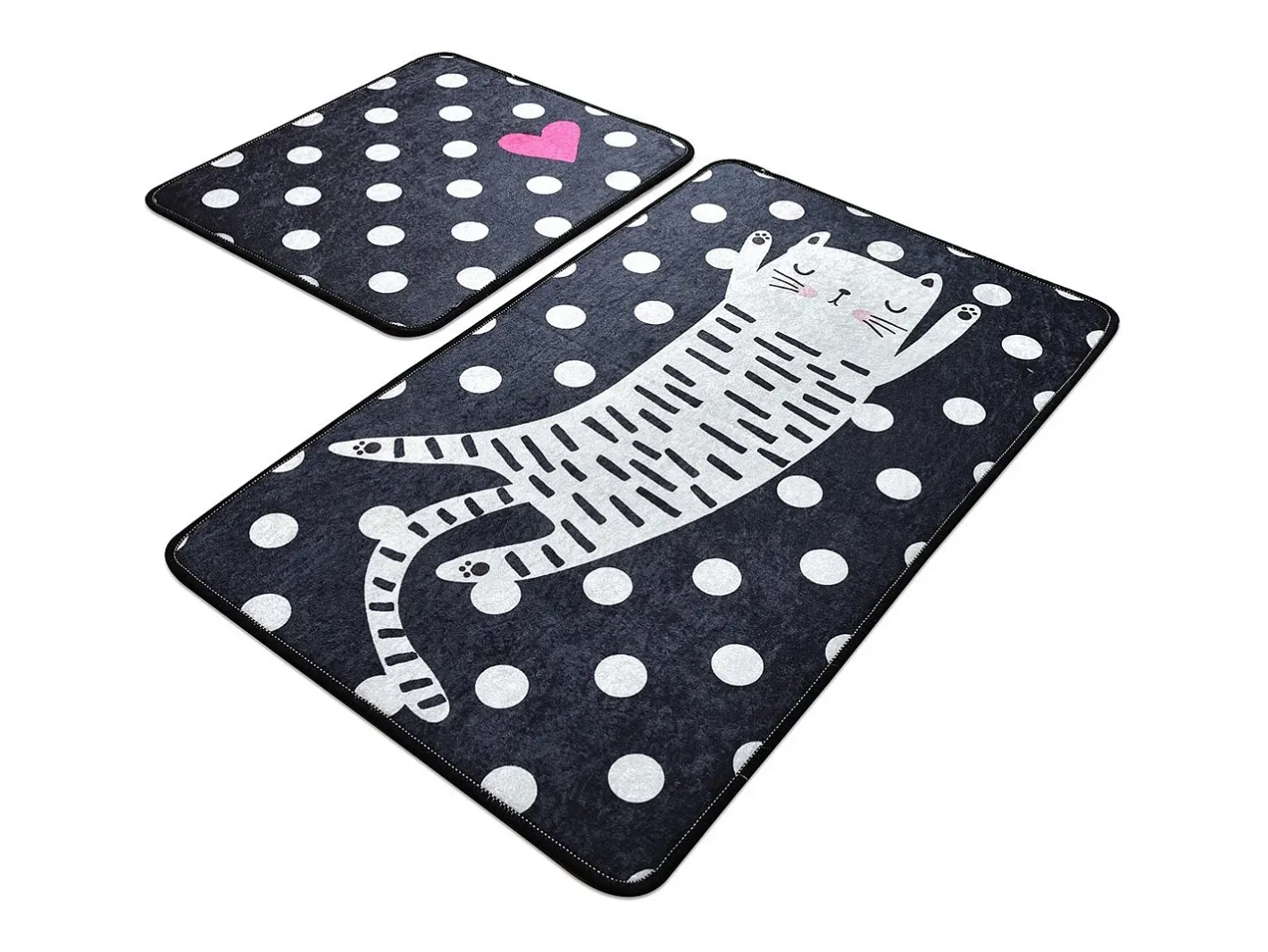 Alfombra De Baño|Ropa De Cama-Alfombra de baño Set (2 piezas) Spotted Cat Multicolor