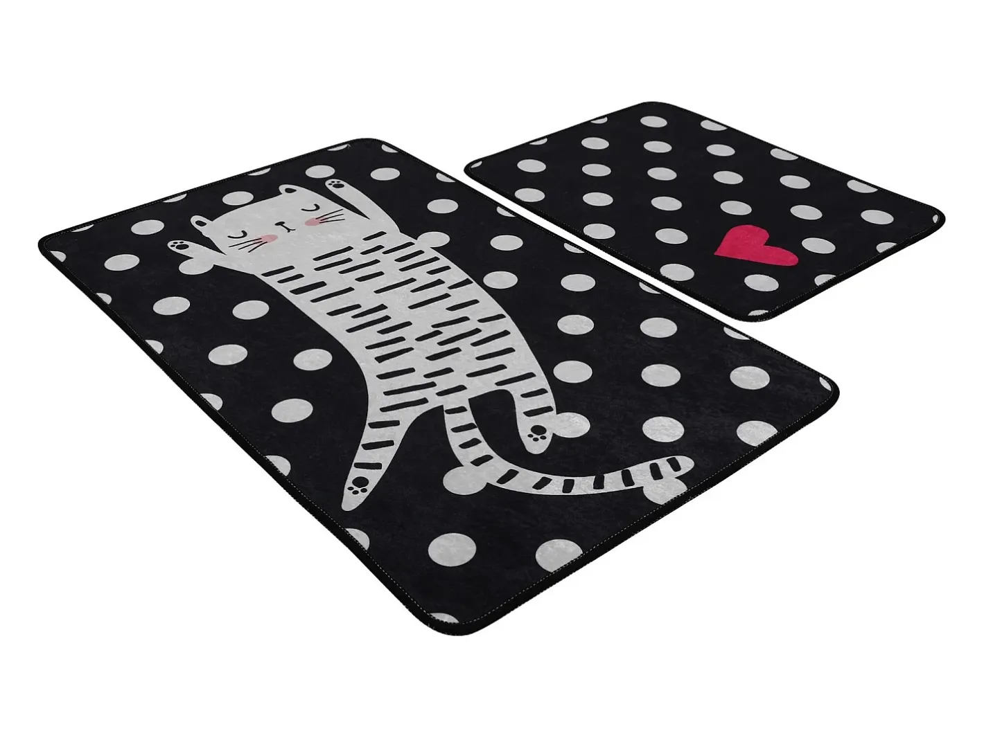 Alfombra De Baño|Ropa De Cama-Alfombra de baño Set (2 piezas) Spotted Cat Multicolor