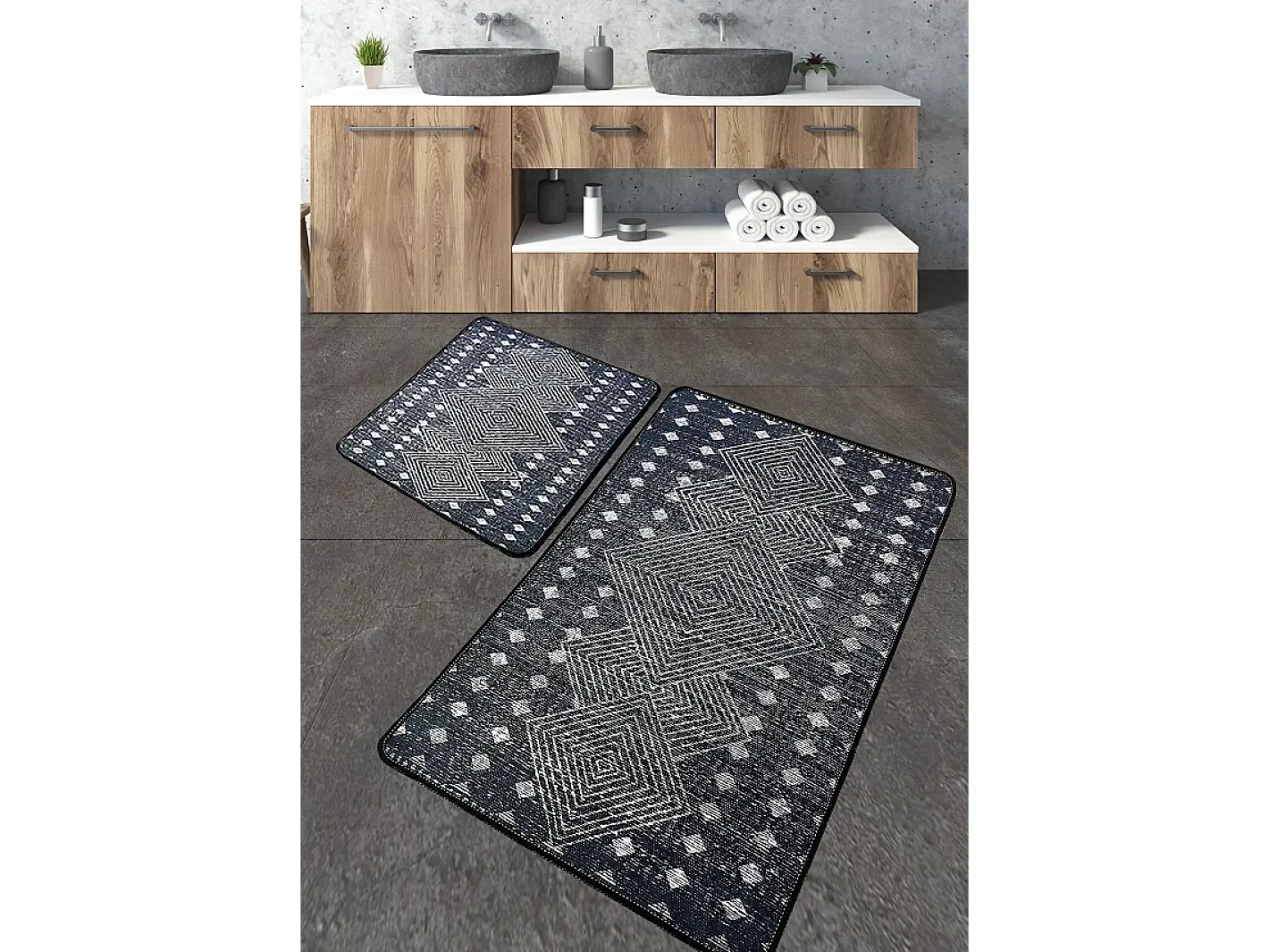 Alfombra De Baño|Ropa De Cama-Alfombra de baño Set (2 piezas) Geesle Multicolor