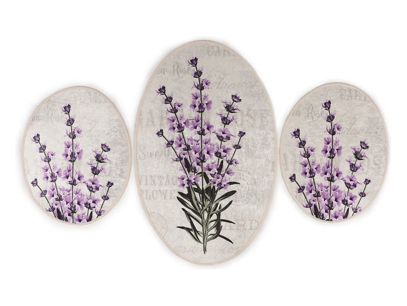 Alfombra De Baño|Ropa De Cama-Alfombra de baño Set (3 piezas) Lavender Multicolor