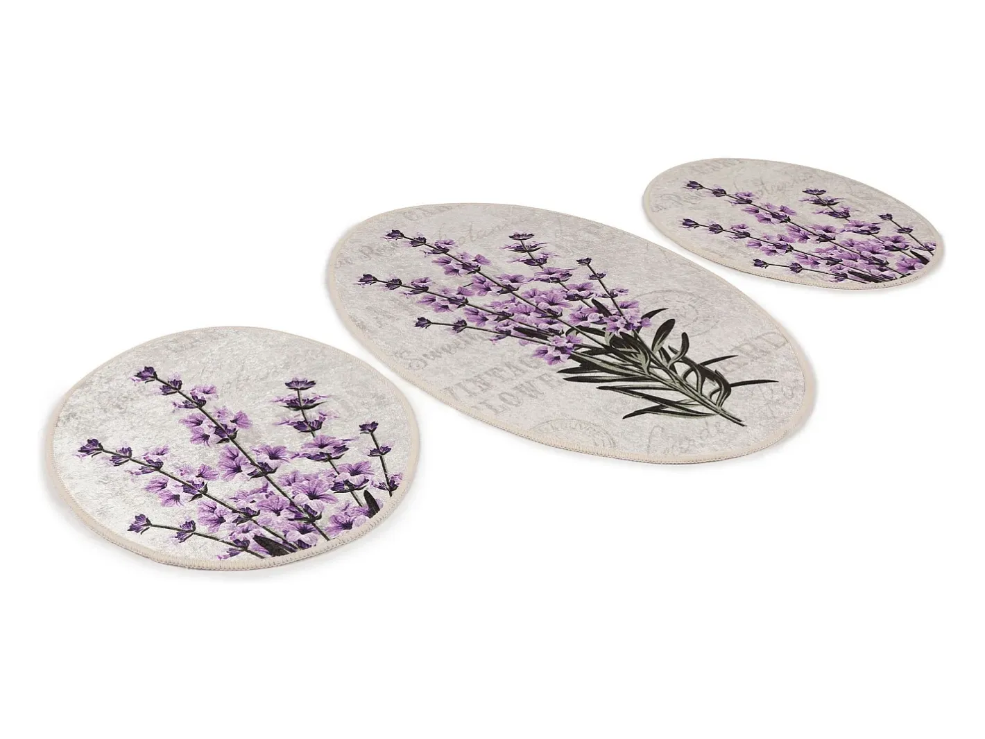Alfombra De Baño|Ropa De Cama-Alfombra de baño Set (3 piezas) Lavender Multicolor