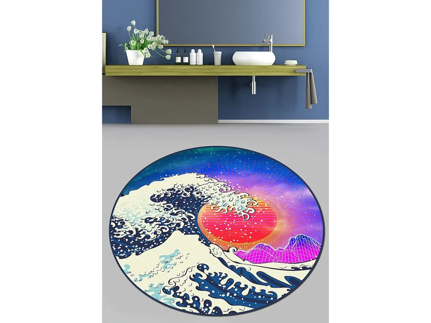 Hot Alfombra de baño Tidal Wave Djt (100 cm) Multicolor
