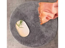 Discount ebuy24 Alfombra de baño Valle Ø60cm oscuro. Gris
