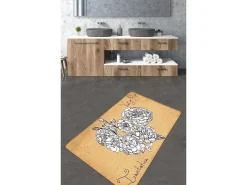 Alfombra de baño Vintage Roses (80 x 100) blanco amarillo Multicolor Outlet