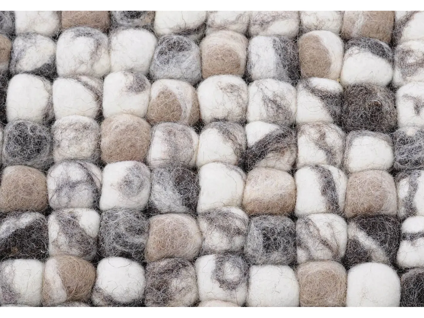 Alfombra De Salón-Alfombra de bolas de fieltro hecha a mano 170x240 cm Naturaleza Multi Felty 2.2 Color natural claro